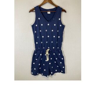 Patriotic Star Print Amazon Essentials Women S Navy Blue Sleeveless Knit Romper